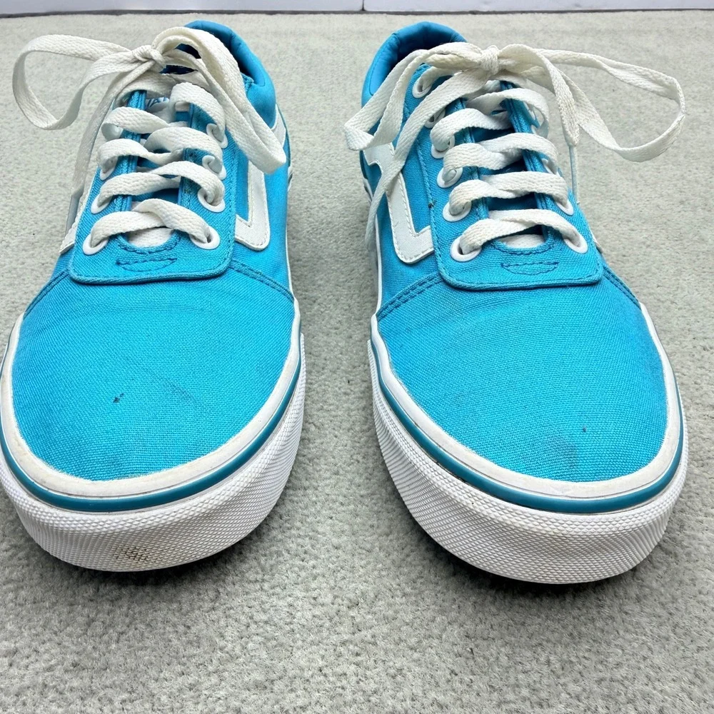 Vans Ward Low Top Bright Blue White Canvas Skate Shoes Womens 8 500714